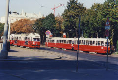 
Vienna trams 4543, 4844, trailer 1210, Austria, September 2003
